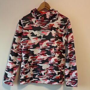 Youth Under Armour Hoodie with Grey/Red Camouflage Print